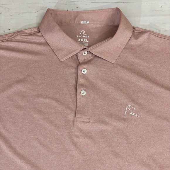 Rhoback Other - Rhoback Polo Shirt Mens 3XL Pink Solid Logo Golf Performance Short Sleeve